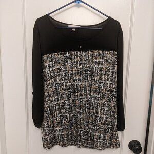 G Kollection Geometric Top Stretch Plus Size 1X EUC
